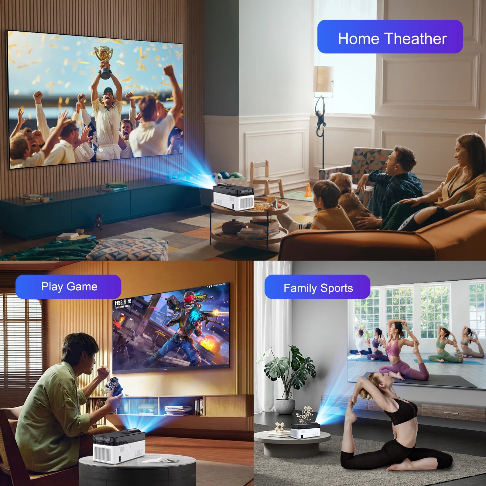 Magcubic 900ANSI HY450 8K Ultra Short Throw Projector With Auto Offset 1080P BT5.4 Electronic Focus WiFi6 AllwinnerH726 Voice