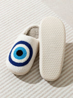 Evil Eyes Blue Embroidery slippers High Quality Women Men Slippers Fashion Pattern Shoes Warm Home Devil's Eyes Houseshoes