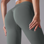 Crossover Waist Women Yoga Leggings Hips Lifting Gym Leggings Seamless Sport Pants High Waist Fitness Leggings Workout Running