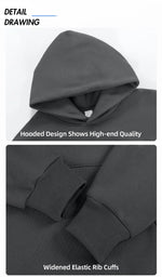 16.9oz 480gsm Heavy Weight Cotton Plus Velvet Hooded Sweater Men Thickened Tight Polar Fleece Pullover Hoodie Women Sweatshirt