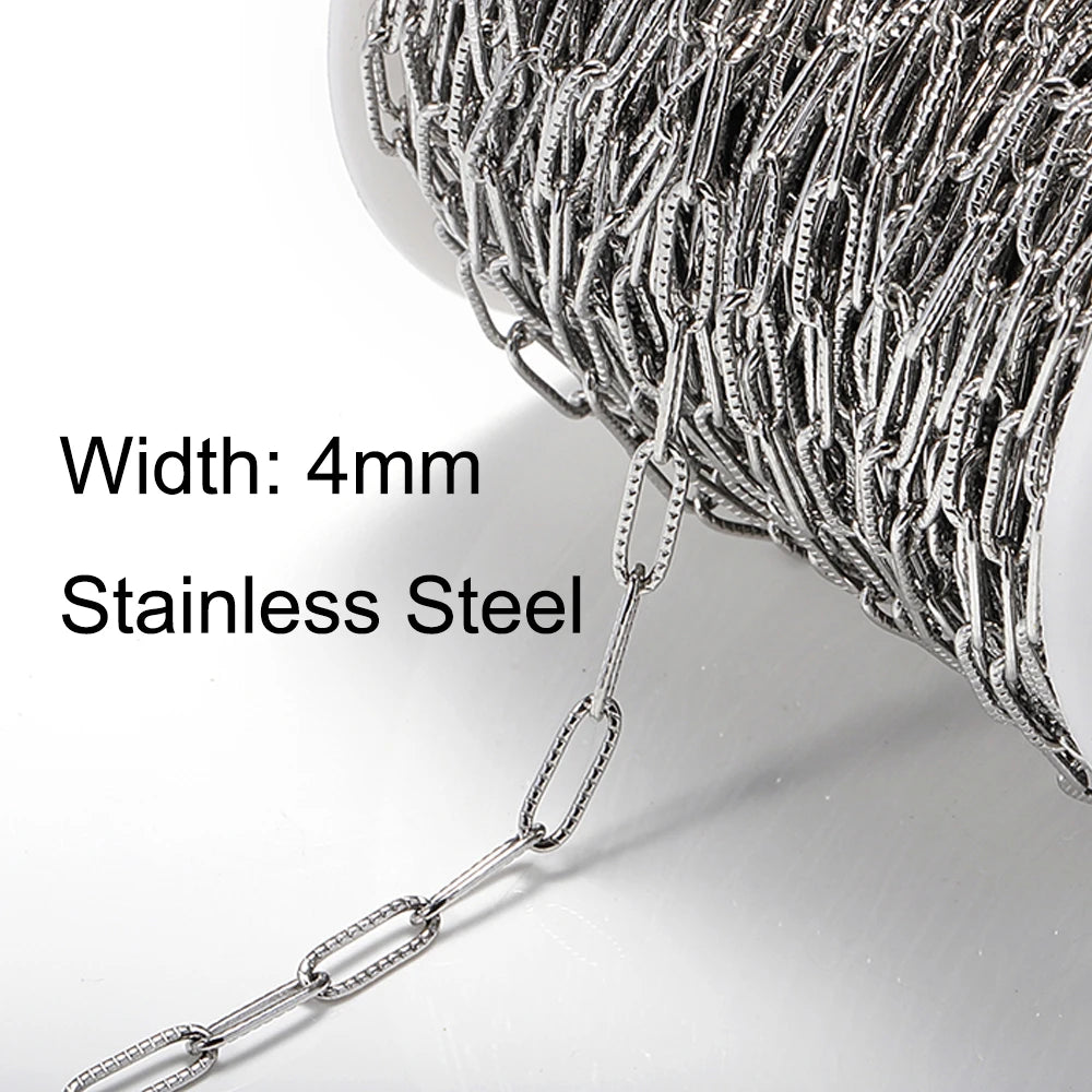 1meter Stainless Steel Necklace Chain for Jewelry Making DIY 1:3 NK Rolo Cable Link Curb Chains Thick Chain Bracelet Accessories