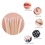 100/300 Pcs Disposable Ultra-small Cotton Swab Brush Lint Free Micro Wood Makeup Brushes Eyelash Extension Glue Removing Tools