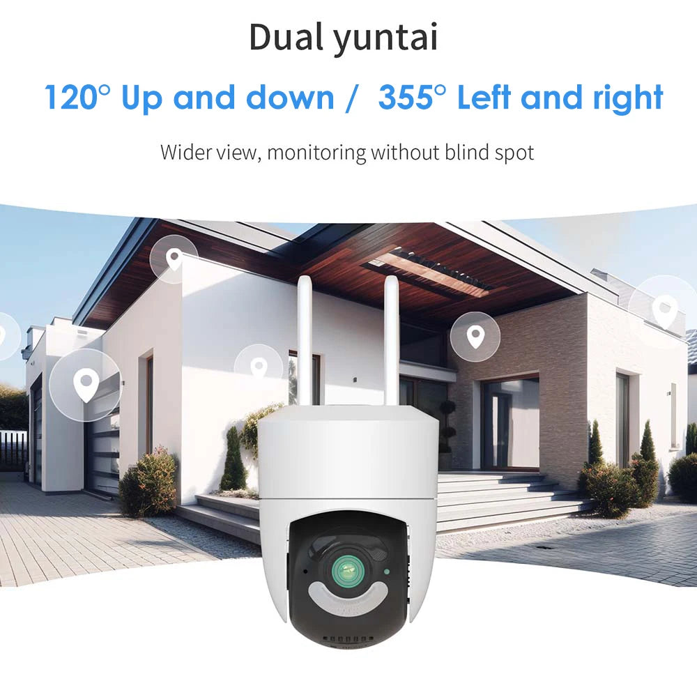 6MP Tuya WiFi Camera Outdoor 2.4G/5G Wifi Surveillance Camera Security Protection CCTV Smartlife Onvif  Alexa Google Video Cam