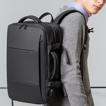 BANGE Aesthetic Men Business Backpack School Expandable USB Bag, Large Capacity 17.3 Laptop Waterproof Fashion Travel Backpack