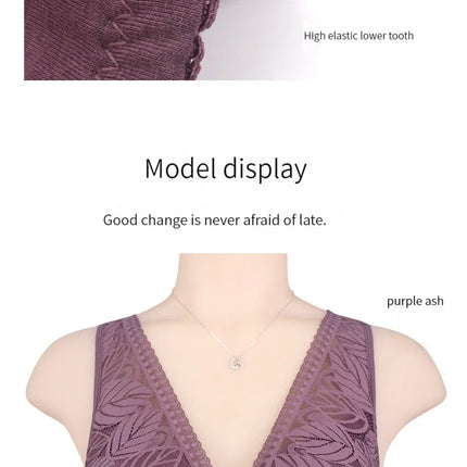 Soft cotton cups before the zipper in the elderly underwear breathable women without steel ring tank top lace large size bra