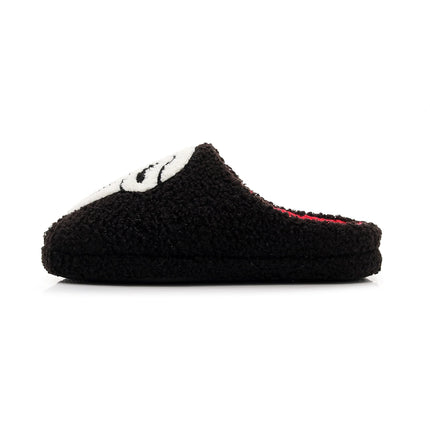 A Pair of Black Skull Horror Embroider Pattern Plush Home Soft-Soled Comfortable Furry Slippers Cute Warm Non-Slip Indoor Slippers for Men and Women Can Wear Lightweight Silent Comfortable Shoes, the First Choice for Hallowee