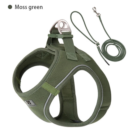 Dog Harness Leash Set for small medium dog Adjustable Reflective Puppy Cat Harness pet Vest Chihuahua Yorkies Outdoor Walking