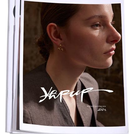 Yhpup 316L Stainless Steel Metal Chic Cherry Golden Stud Earrings Water Resistant Charm Fashion Jewelry 18K PVD Plated Wholesale