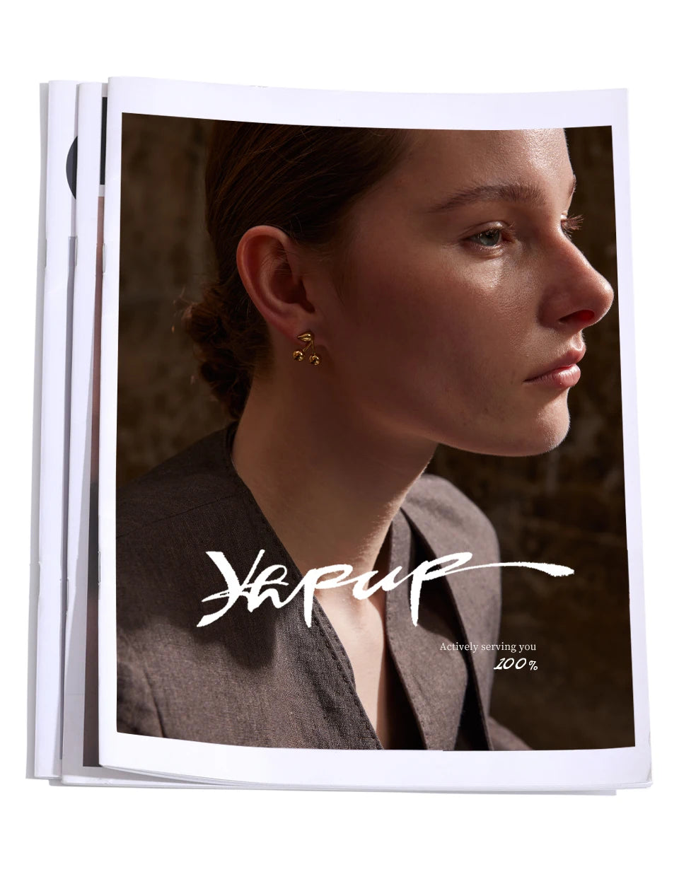 Yhpup 316L Stainless Steel Metal Chic Cherry Golden Stud Earrings Water Resistant Charm Fashion Jewelry 18K PVD Plated Wholesale