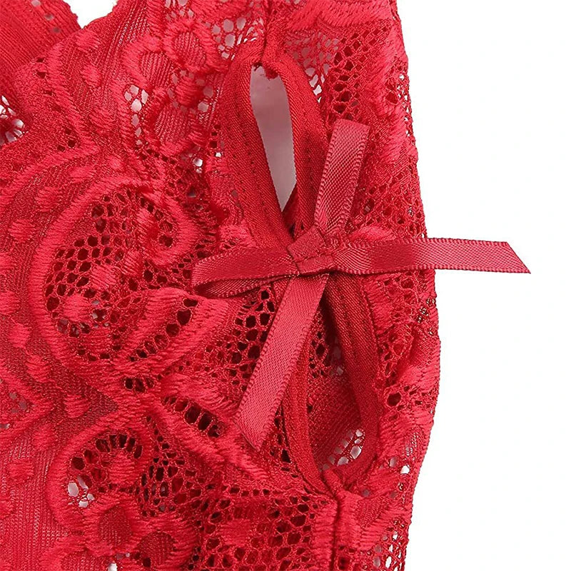 Transparent Lingerie For Women Super Hot Erotic Underwear Sex Pajamas Crotchless Pornographic Lace Teddies Bodysuit Sexy Outfit