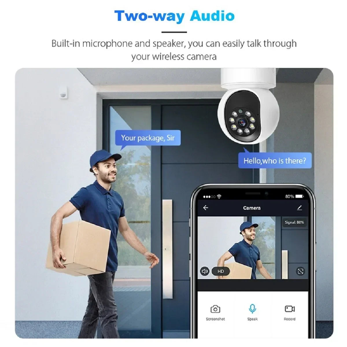 8MP Smart WiFi IP Camera Indoor Home Security Baby Monitor PTZ Camera Automatic Tracking Video Two-way Audio Surveillance Camera