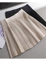 Ezsskj Autumn winter a-line thick short SWEATER Skirt Women  good quality cute pleated mini skirt female elegant  knit skirt