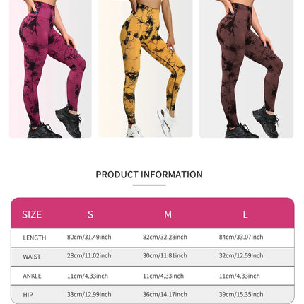 Tie Dyed Yoga leggings Women  Fitness Sports leggings High Waist Peach Hip Underpants 2024 New Tight Yoga Pants