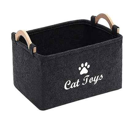 Felt Pet Toy Box Cat and Dog Toy Storage Box Pet Box Toy Storage Box, Suitable for Organizing Pet Supplies Collar Accessories