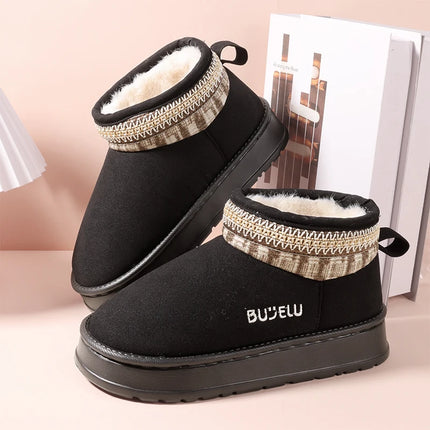 Winter Solid Color Fashion Cotton Women Slippers Warm Indoor House Cover Heel Non Slip Ourdoor Garden Letter Lightweight Shoes
