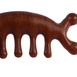 Body Meridian Massage Comb Sandalwood Five Wide Tooth Comb Acupuncture Therapy Blood Circulation Anti-static Smooth Hair