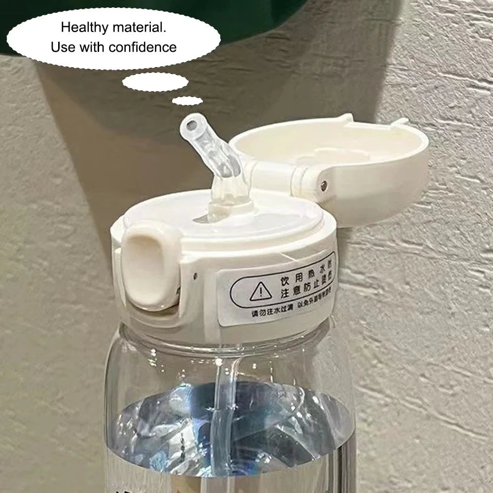 Straw 600/400ML Water Cup Princess Children Portable Plastic Mermaid Frozen Transparent Large Capacity Sport Water Bottle