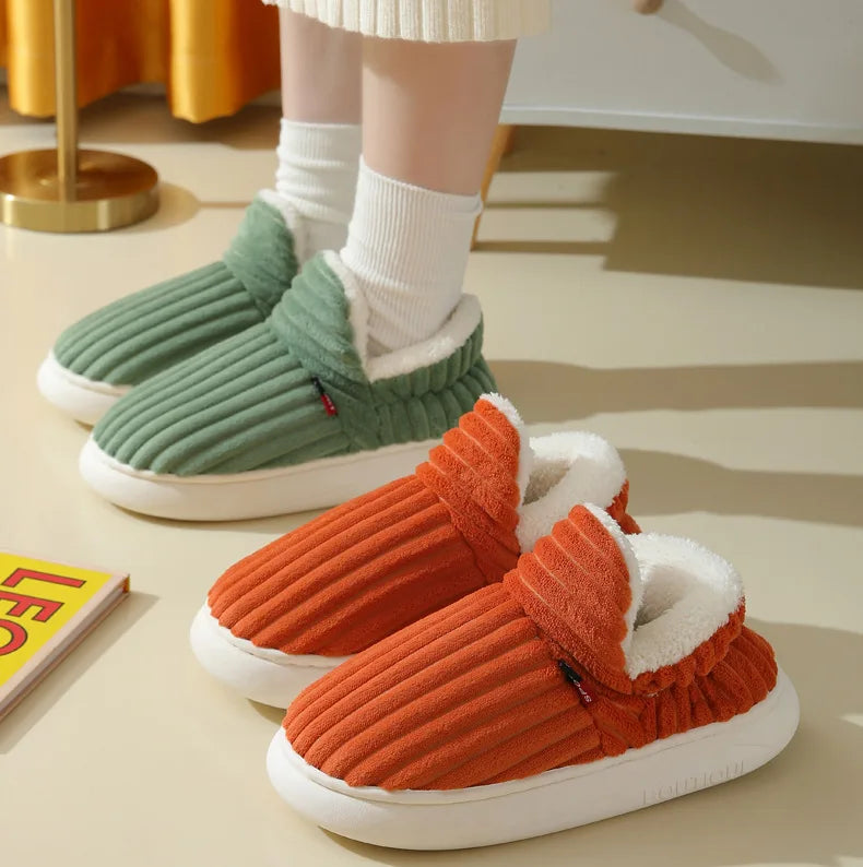 Litfun New Fur Slippers For Women Men Winter Furry Fashion Warm Ankles Plush Cozy Slides For Home Indoor Soft Sole Cotton Shoes