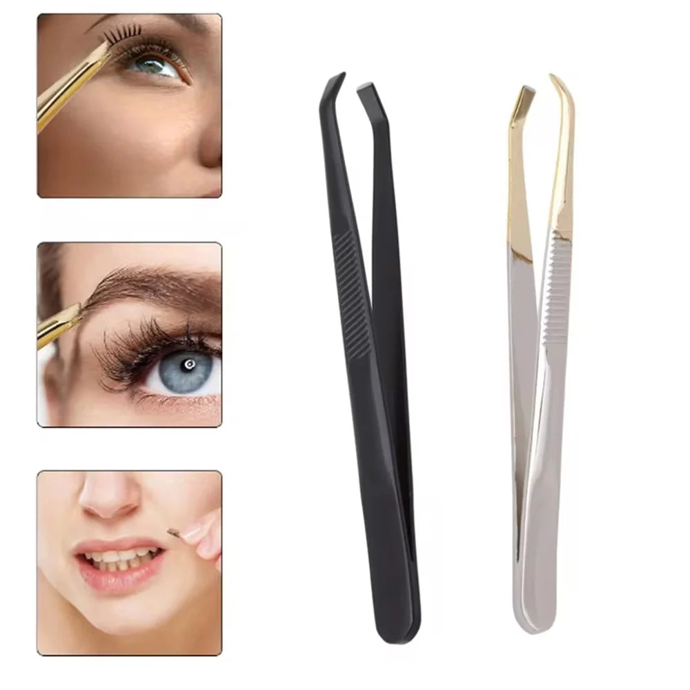 1PCS High Quality Make Up Tools Pliers Eyebrow Tweezer Stainless Steel Slant Tip Eyes Tweezer Clip For Face Hair Removal