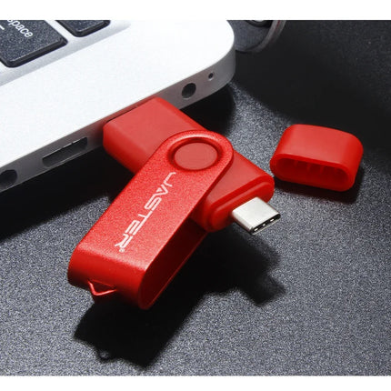 TYPE-C USB Flash Drive 128GB Real Capacity Pen Drive 64GB Free Key Chain Memory Stick Creative Business Gift Red U Disk Blue 32G