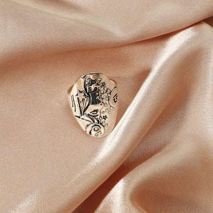 1 piece of hot selling ring, new manufacturer direct selling alloy joint ring, European and American creative new elliptical por