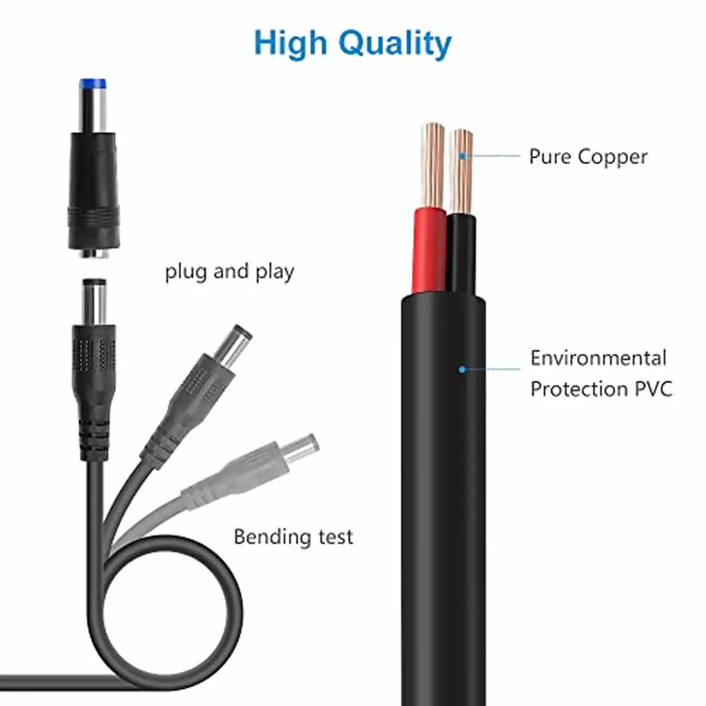 12 in 1 USB 5V to DC Power Cable Universal USB to DC Jack Charging Cable Power Cord Plug Connector Adapter 5.5 x 2.5mm Plug