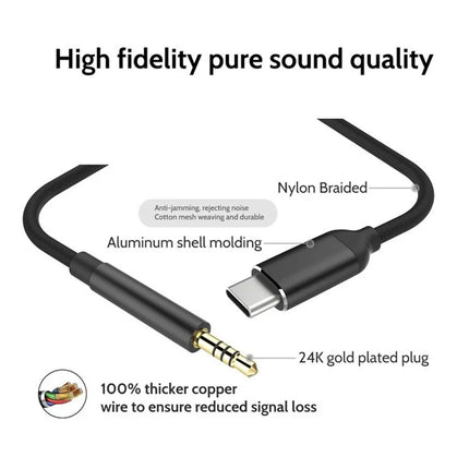 Usb Type C To 3.5mm Aux Audio Cable Headset Speaker Headphone Jack Adapter Car Aux for Samsung S20 Plus Note 20 S21 Ultra Tab S7