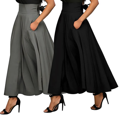 2024 Europe and the United States professional dress large skirt office simple slimming temperament in the long high-waist skirt