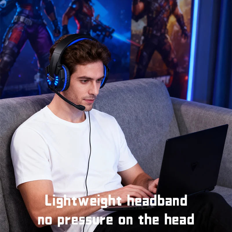 Bass Gaming Headset with Mic Over-Ear Headphones Stereo Sound Gamer Video Game Noise Cancelling for PC Gaming Headset Esports