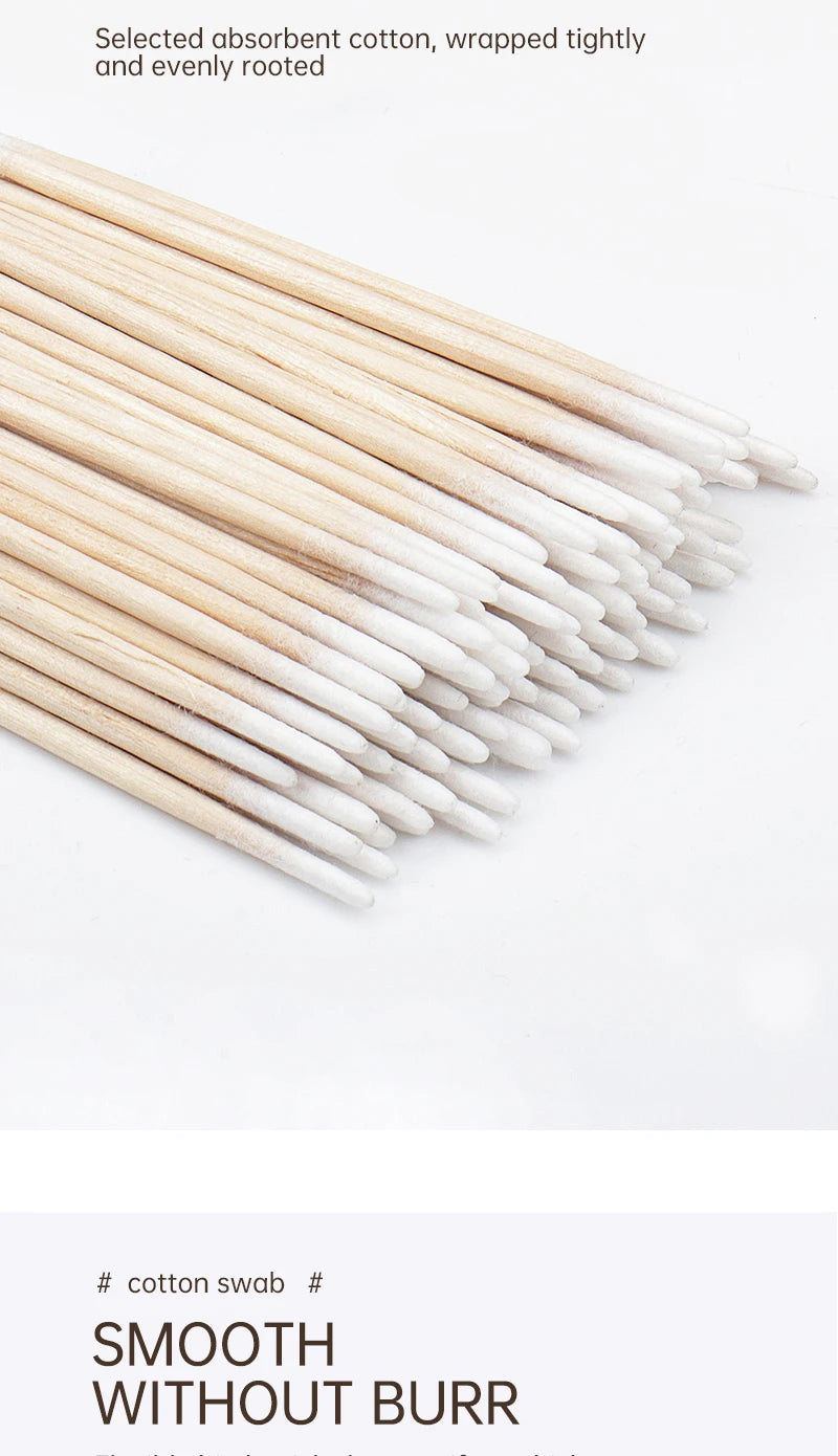 100/300pcs Double Head Cotton Swab Women Makeup Cotton Buds Tip For Medical Wood Sticks Nose Ears Cleaning Health Care Tools
