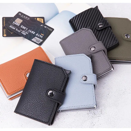 Top Quality Wallets Men Money Bag Automatic Pop-up Metal Aluminum Shell Money Minimalist Credit Card Holder RFID Blocking