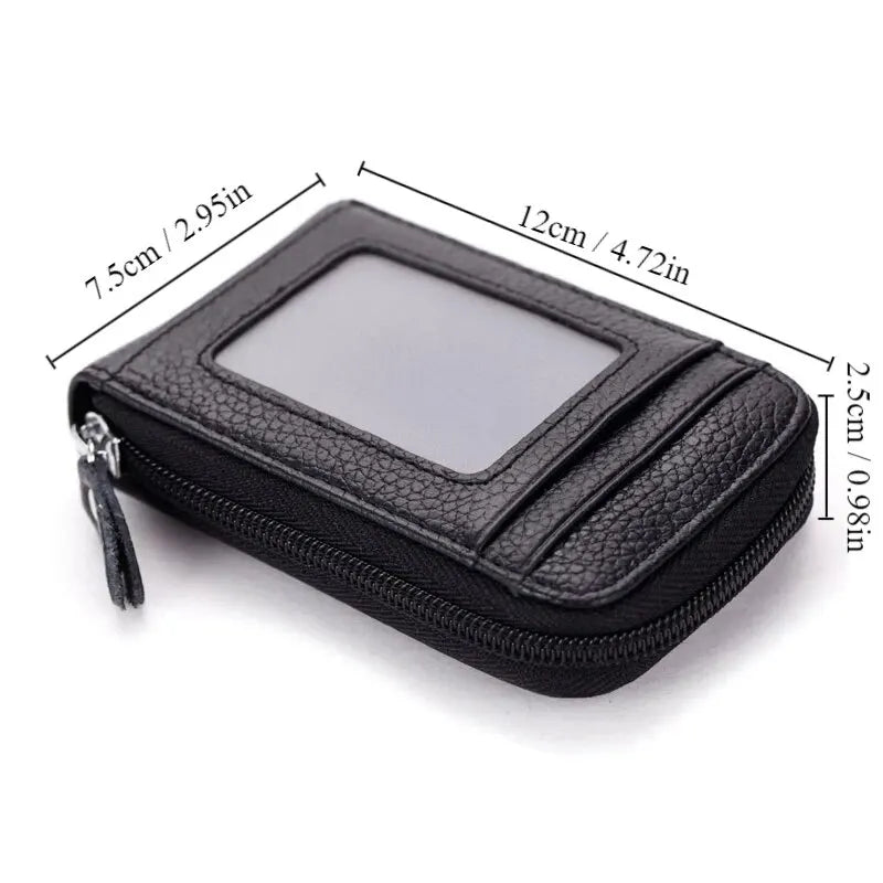 1pc Organ Card Bag Korean Edition Portable Women's Short Bank Card Cover Business Card Clip Zipper Vertical Handheld Bag
