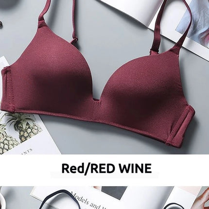 Ultra Thin Sexy Ice Silk Wireless Bra For Women Sexy Gather Underwear Push Up Simple Lingerie Seamless Brassiere Bralettle
