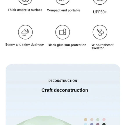 Mini Sun Umbrella Pocket Rain Umbrella Vinyl Folding UV Ultraviolet Protection Sun Shade Pocket Parasol Capsule
