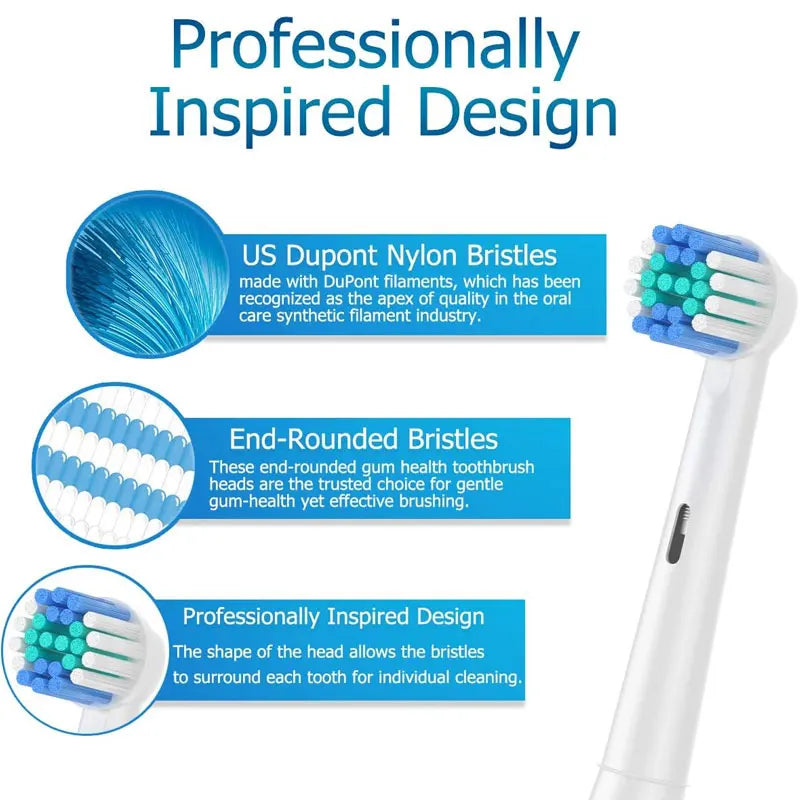 Toothbrush Head Compatible with Oral b Braun Electric Toothbrush, Precision Replacement Brush Heads for Pro Smart Genius, Effici