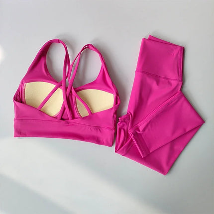 Yoga Suit Women High-end Sports Bras Leggings Slimming Hip Lifting Sports Fitness Bras and Leggings Tank Top Breathable Set