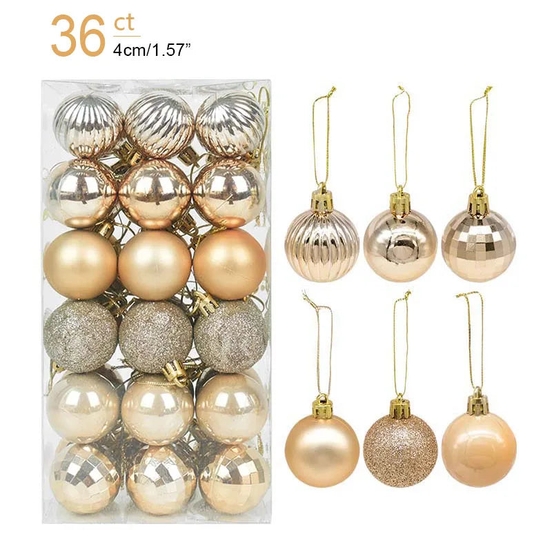 1box Christmas Balls Christmas Tree Ornaments Ball Xmas Hanging Tree Pendants Home Party Decor 2026 New Year Gift Noel Navidad