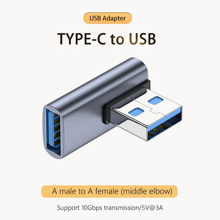 NNBILI 5A Type-C OTG Adapter 240W Fast Charging Data Converter USB4.0 40Gbps Support 8K 60Hz USB C 90/180 Degree Elbow Adapter