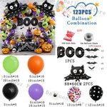 Halloween Bat Balloon Garland Arch Kit Black Orange Ballon 3D Bat Spider Sticker Eye Pumpkin Halloween Party Decoration Supplies