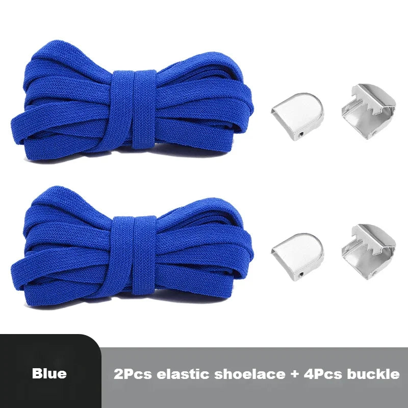 Flat Elastic Shoe Laces Sneakers No Tie Shoelaces for Shoes Tennis Quick Shoelace Clips Without Ties Shoe Accessories Kids Adult