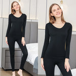 1 Set Warm Thermal Underwear Sexy Ladies Intimates Long Johns Women Shaped Sets Female Middle Collar Thermal Shaping Clothes
