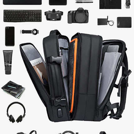 BANGE Aesthetic Men Business Backpack School Expandable USB Bag, Large Capacity 17.3 Laptop Waterproof Fashion Travel Backpack