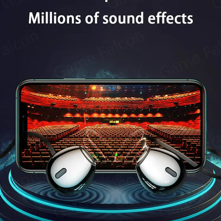 USB Type C Headphone HiFi Bass Stereo Volume Control Mic 3.5mm Wired Earbuds For Galaxy S24 S23 S22 S21 Ultra iPhone 15 Pro Max