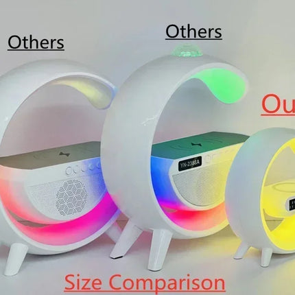 Multifunction Wireless Charger Stand Pad RGB Light Alarm Clock Speaker For iPhone Samsung Xiaomi Mini Fast Charging Dock Station