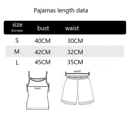 Women Pajamas Sleepwear Pajama Set Sports Camisole And Shorts S M L Black Cow Cartoon Print Ventilate Soft Casual