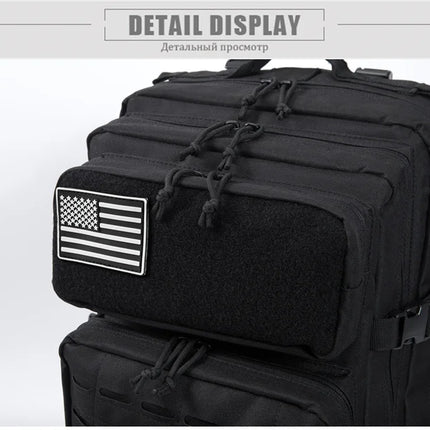 QT&QY 50L Tactical Backpack survival Bag Hunting MOLLE Backpack GYM For Men EDC Outdoor Hiking Rucksack Witch Bottle Holder