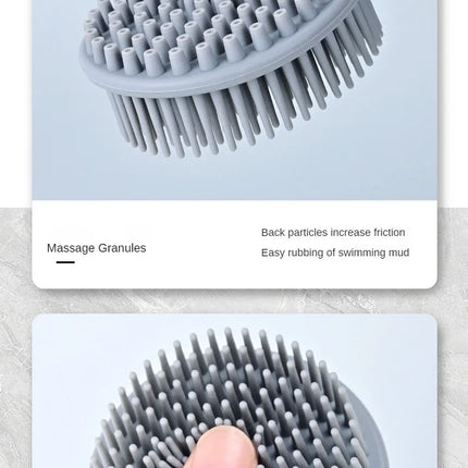 Double-Sided Silicone Back Scrubber Long Handle Long Handle Body Bath Brush Mud Back Scrubber Shower Massage Exfoliation Brush
