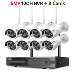 Hiseeu 3/5MP WiFi CCTV Camera Security System IR Night Vision Bullet Camera Set 10CH NVR Wireless CCTV Surveillance System