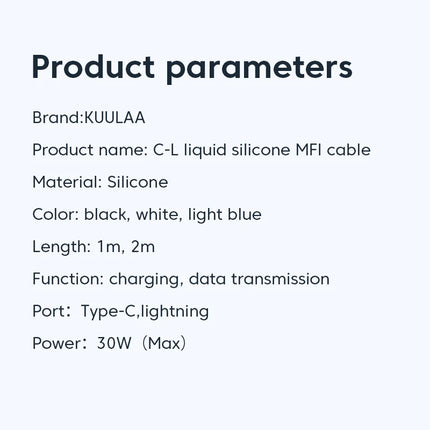 KUULAA USB C to Lightning MFi Cable for iPhone Fast Charging Cable PD 30W USB Type C For iPhone 14 13 12 11 Pro Max X XS XR 8