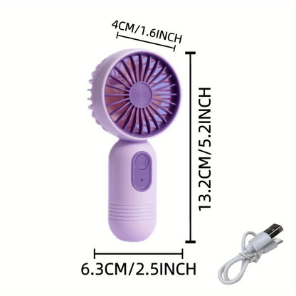 1PC USB Mini Rechargeable Portable Fan with 3 Speeds, Handheld Fan for Gift Choice, Perfect For Office, Outdoor, Travel, Camping